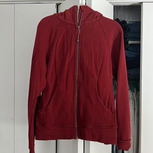 Size 10 Red Lululemon Scuba Full Zip